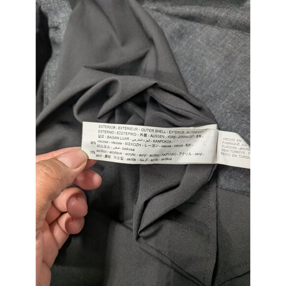 Zara Babydoll Mini Dress Women Size L Button Up Balloon Sleeve Goth Office Y2K - Picture 10 of 11